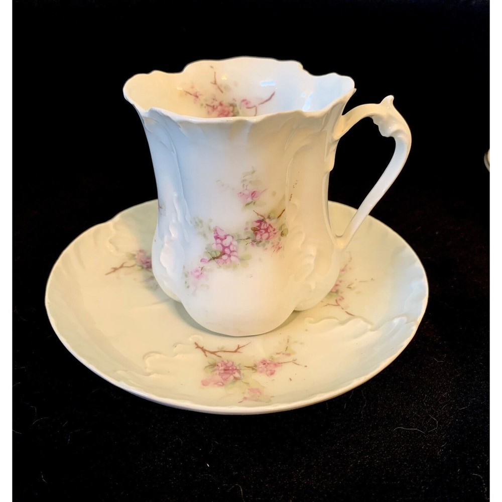 Antique BRC Bavaria Germany Cup & Saucer Chocolate Unique Shape